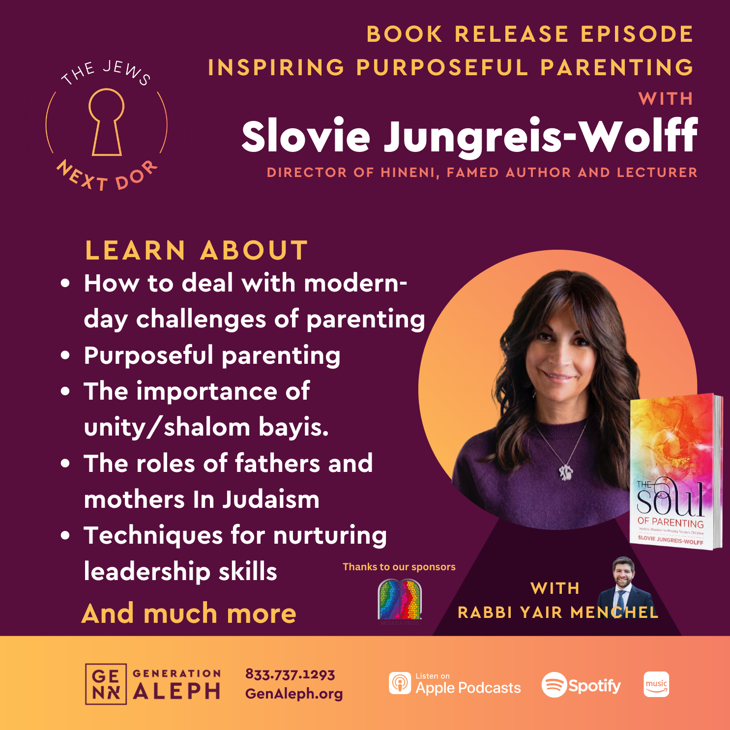 Inspiring Purposeful Parenting: Wisdom from Slovie Jungreis-Wolff – Book Release Episode