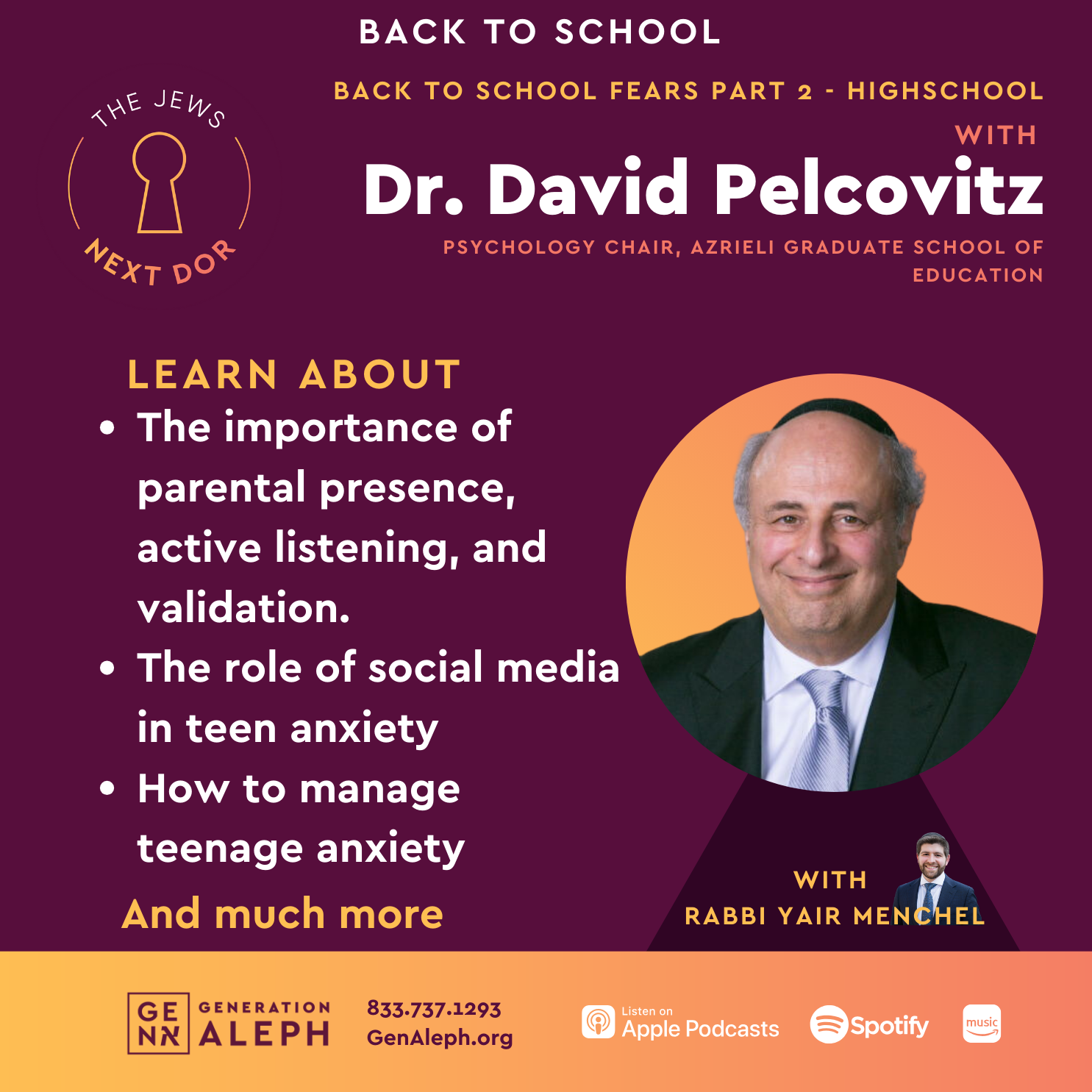 Teen Anxiety and The New School Year | Dr. David Pelcovitz