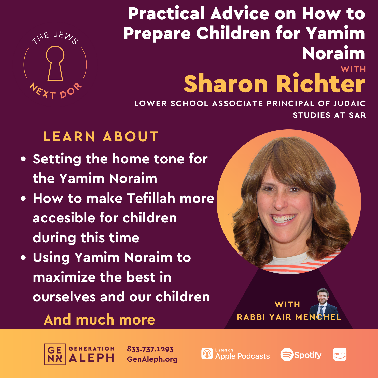 Practical Advice on How to Prepare Children for Yamim Noraim – Mrs. Sharon Richter