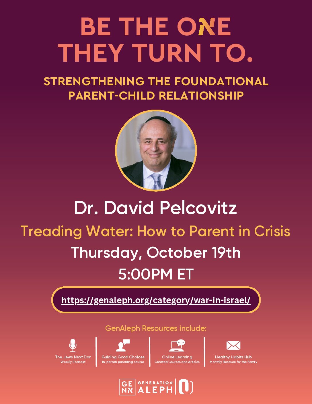 Treading Water: How to Parent in Crisis – Dr. David Pelcovitz