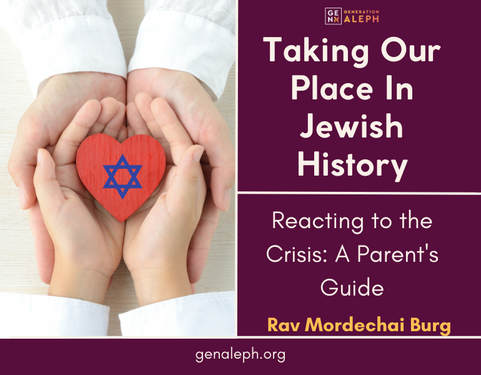 Taking Our Place in Jewish History – Reacting to the Crisis – Rav Mordechai Burg