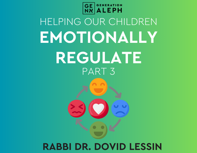Helping Our Children Emotionally Regulate – Part 3 – Rabbi Dr. Dovid Lessin